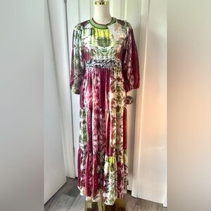 CONNOR & BLAKE Hand Crafted Tie Dye Splash Belinda Maxi Dress Women's Size Large